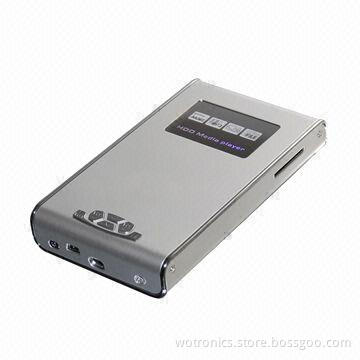 Portable 2.5" HDD enclosure, play movies/music/pictures from internal HDD and USB devices